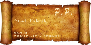Petul Patrik névjegykártya